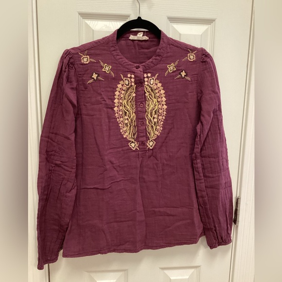 Cleo+wolf women’s M Wine Embroidered floral fairy-core - Picture 1 of 6